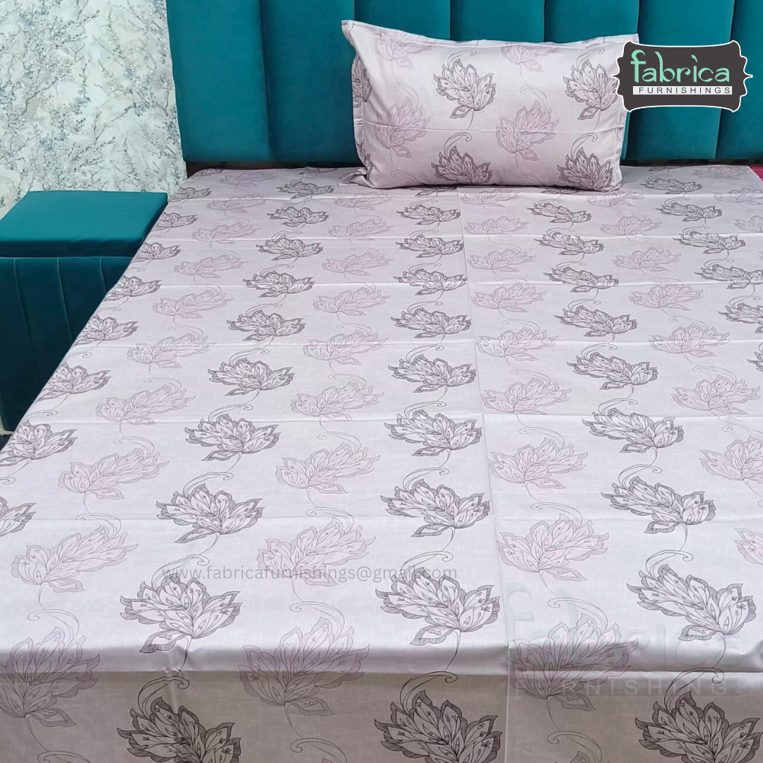 Calm Petals  Printed Pure Cotton Single Bed Sheet