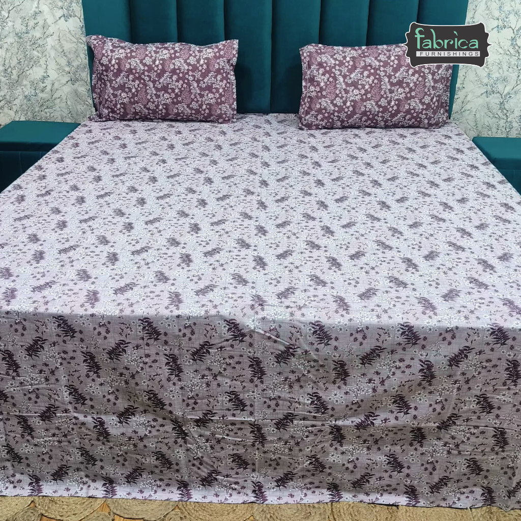 Petals Perra King Size Pure Cotton  Printed Bedsheet Set