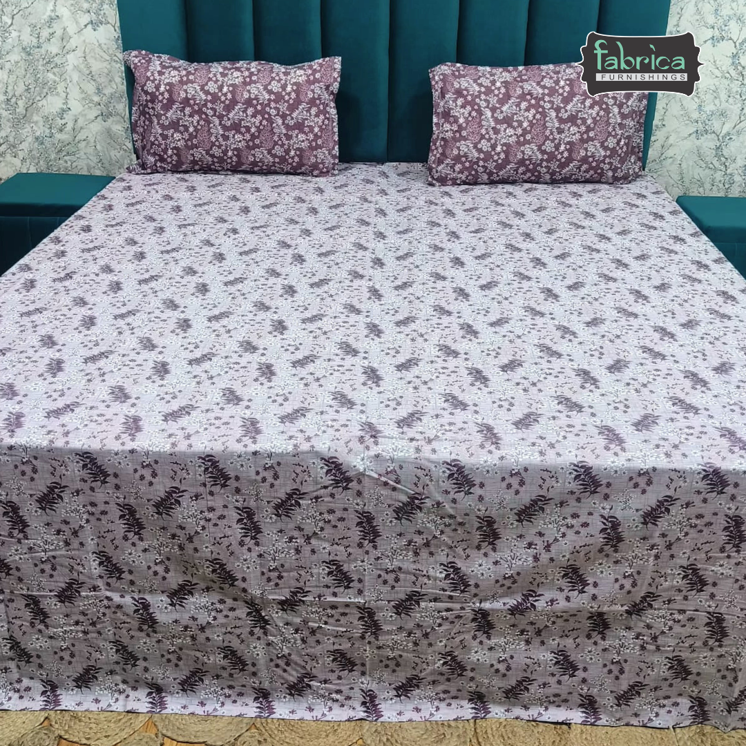 Petals Perra King Size Pure Cotton  Printed Bedsheet Set