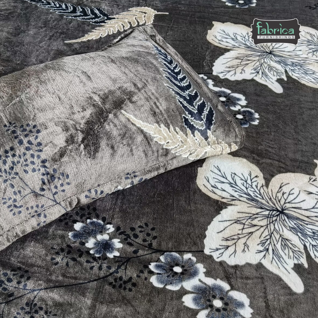 Stella  Printed Premium  King Size Winter Bedsheet Set