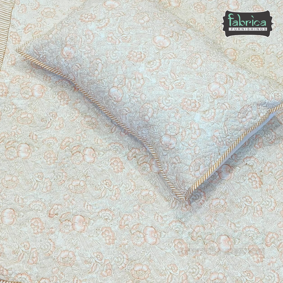 Sanganeri dreams Mul Cotton Handblock Printed king Size Quilted Bedcovers