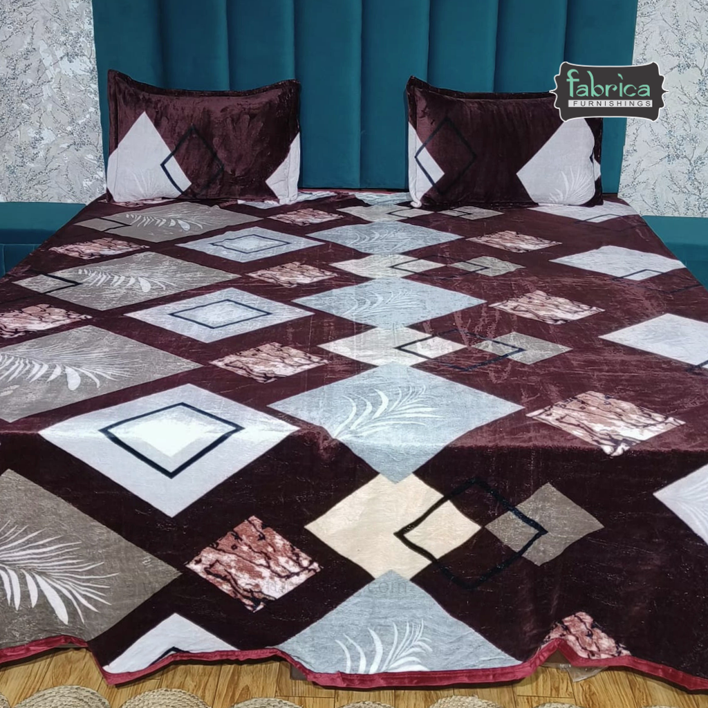 Stella  Printed Premium  King Size Winter Bedsheet Set