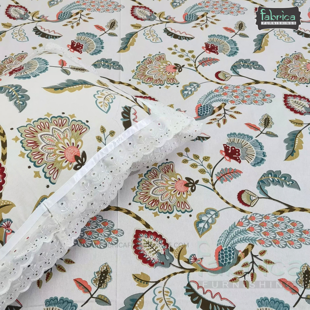 Traditional Anokhi Prints Pure Cotton King Size Lacework  Bedsheet