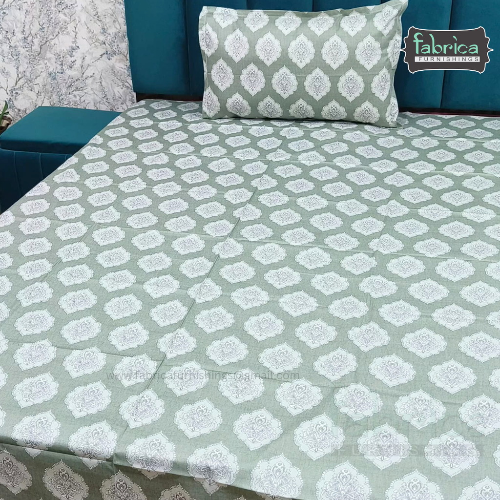 Calm Petals  Printed Pure Cotton Single Bed Sheet