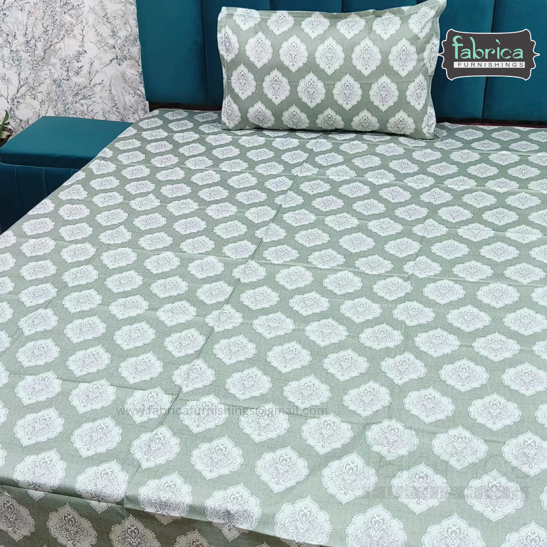 Calm Petals  Printed Pure Cotton Single Bed Sheet