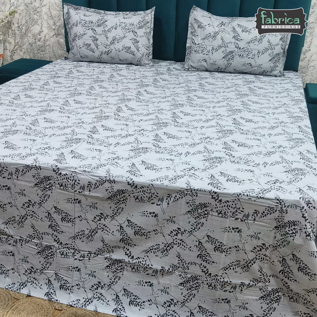 Petals Perra King Size Pure Cotton  Printed Bedsheet Set