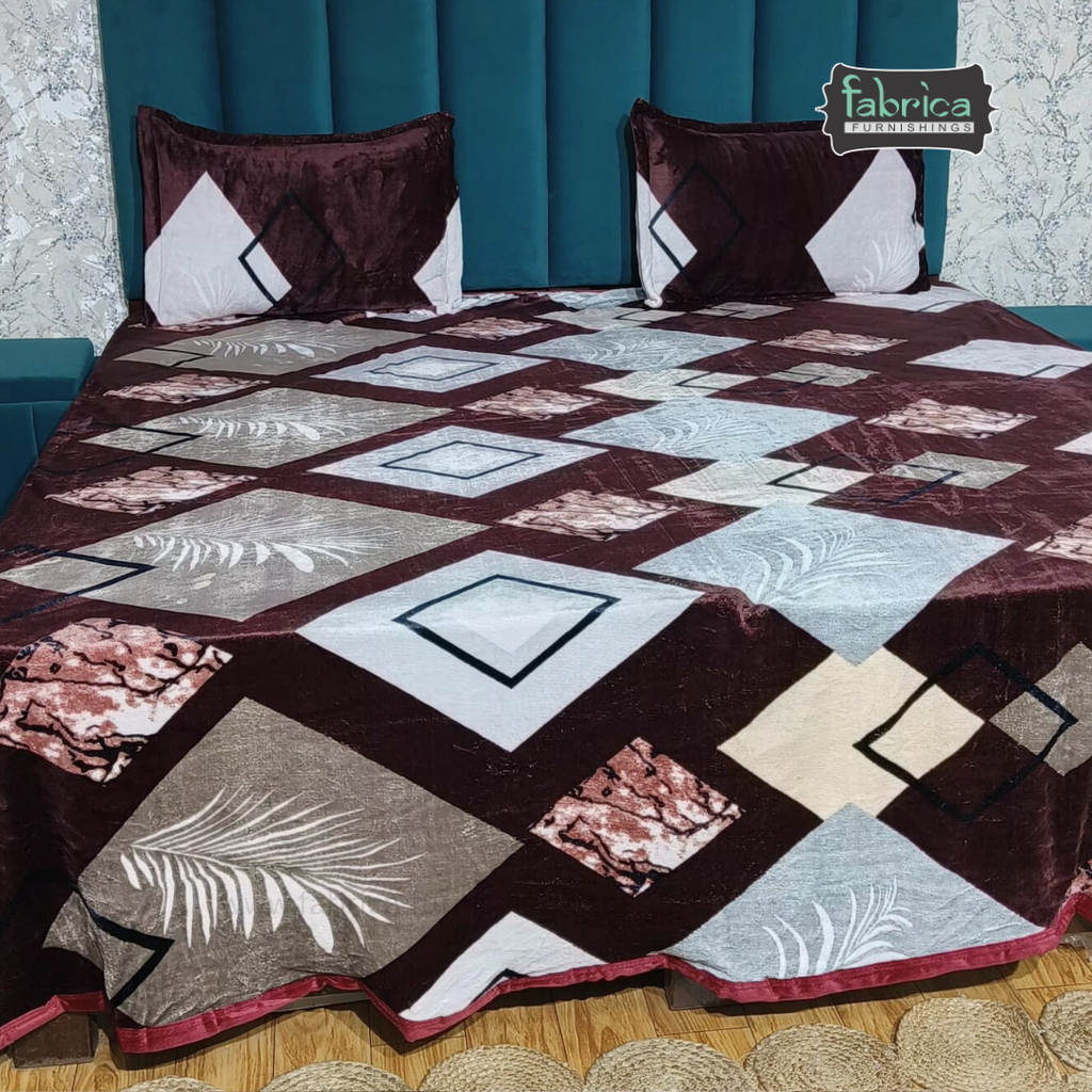 Stella  Printed Premium  King Size Winter Bedsheet Set