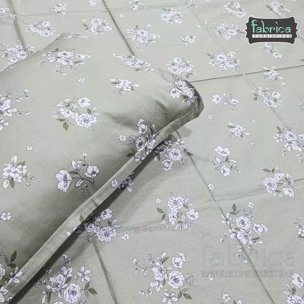 Calm Petals  Printed Pure Cotton Single Bed Sheet