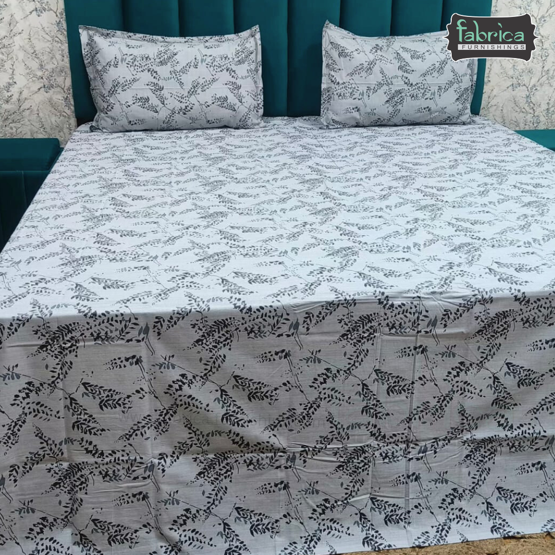 Petals Perra King Size Pure Cotton  Printed Bedsheet Set