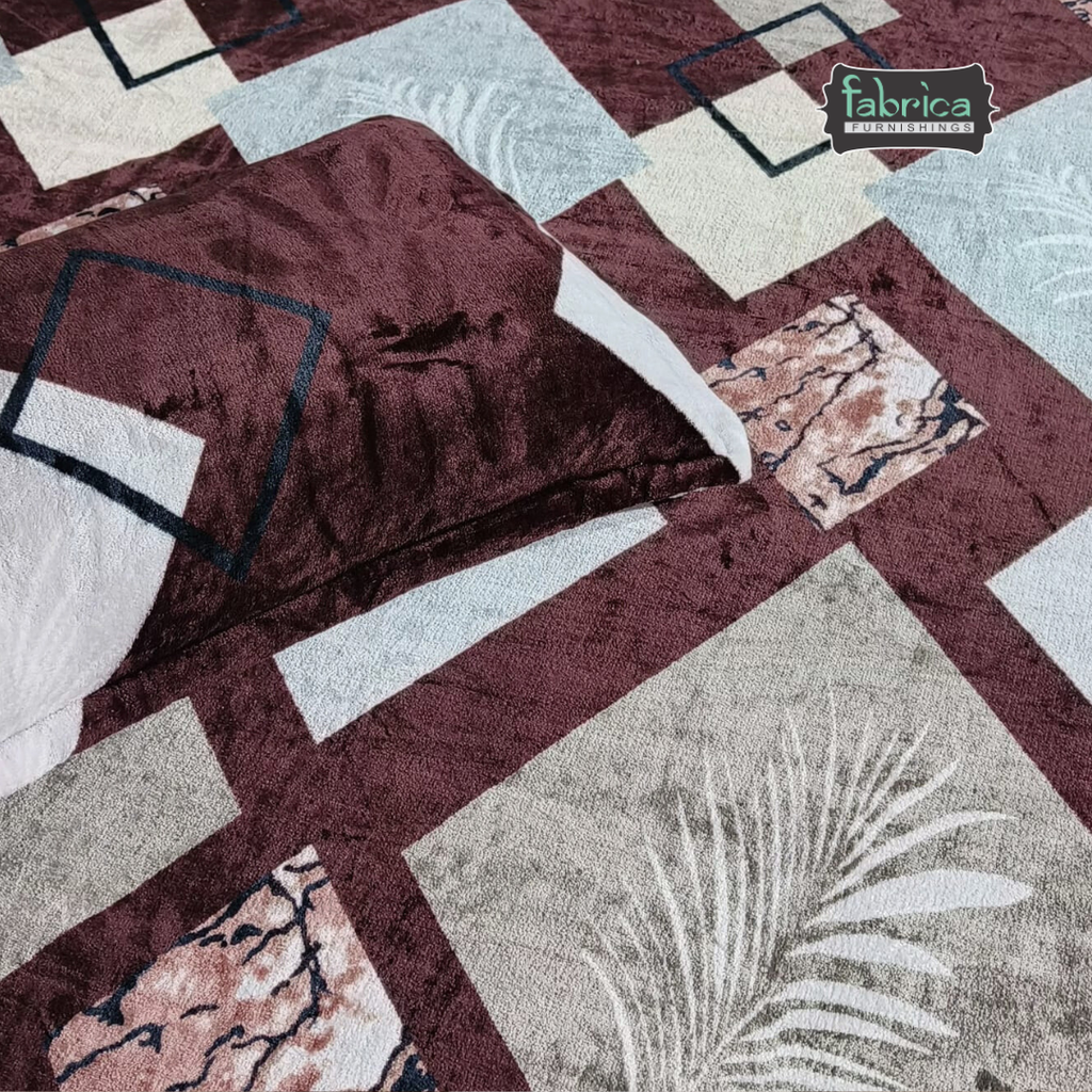 Stella  Printed Premium  King Size Winter Bedsheet Set