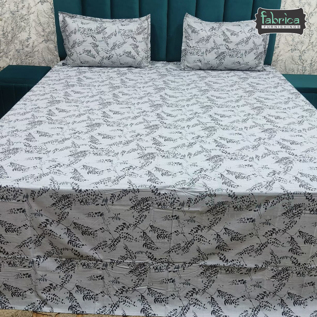 Petals Perra King Size Pure Cotton  Printed Bedsheet Set