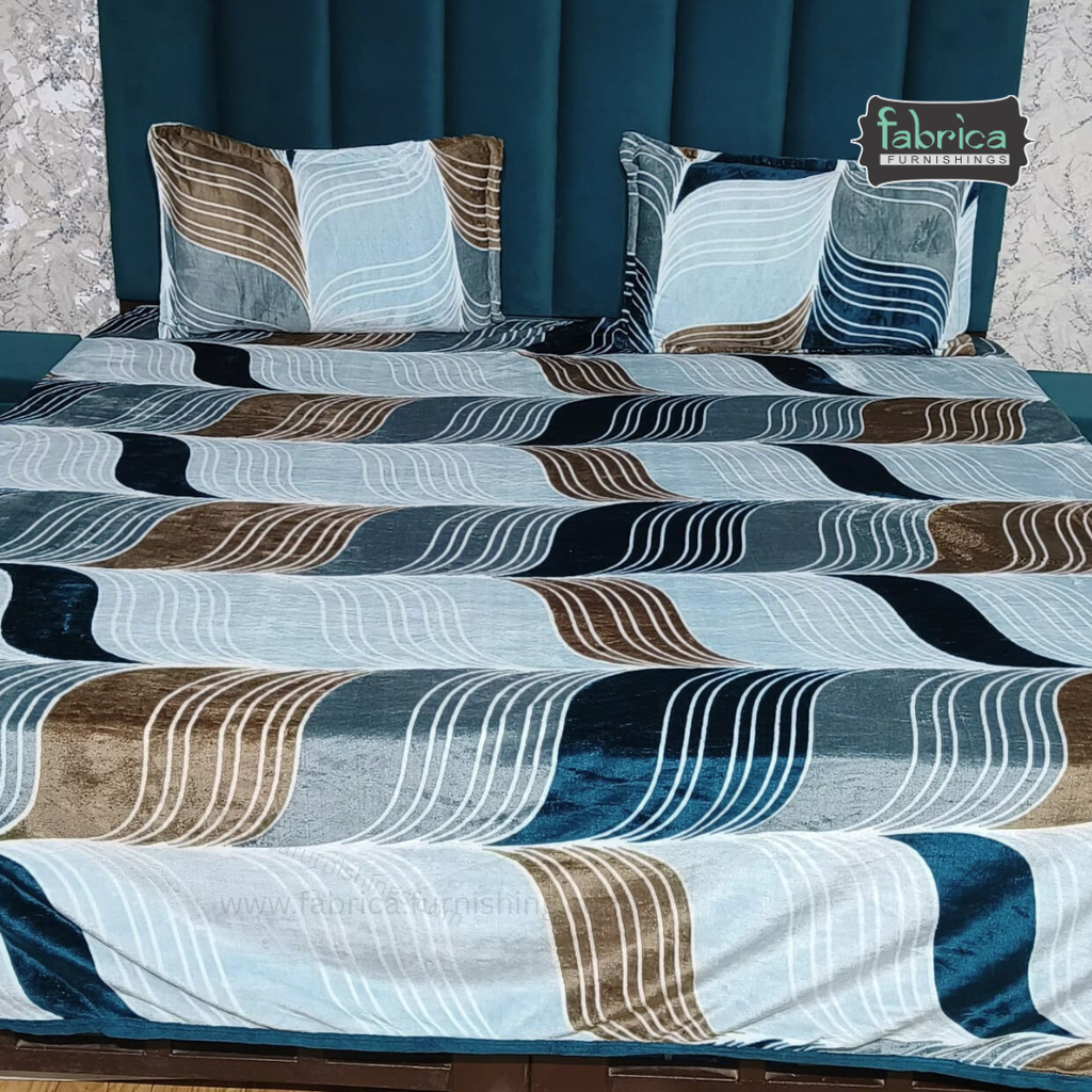 Stella  Printed Premium  King Size Winter Bedsheet Set