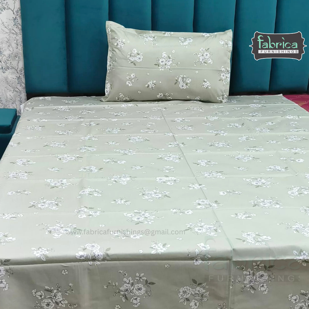 Calm Petals  Printed Pure Cotton Single Bed Sheet