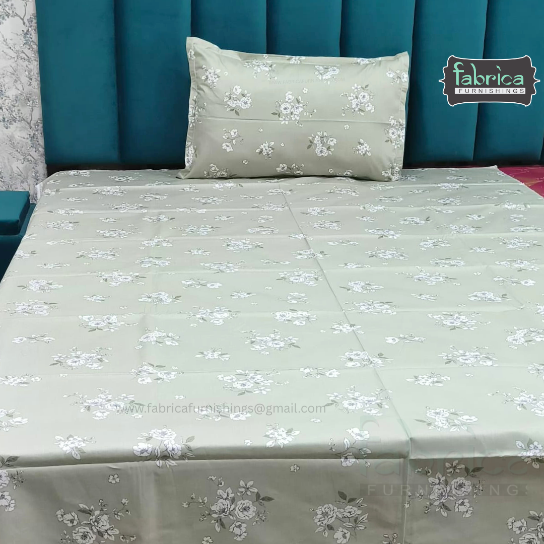 Calm Petals  Printed Pure Cotton Single Bed Sheet