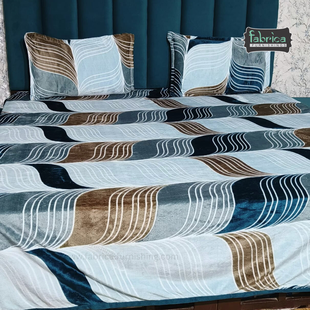 Stella  Printed Premium  King Size Winter Bedsheet Set