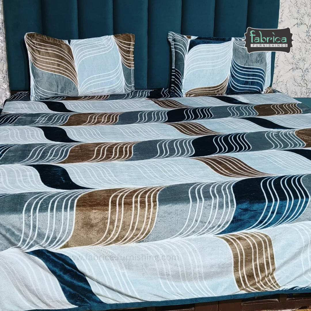 Stella  Printed Premium  King Size Winter Bedsheet Set