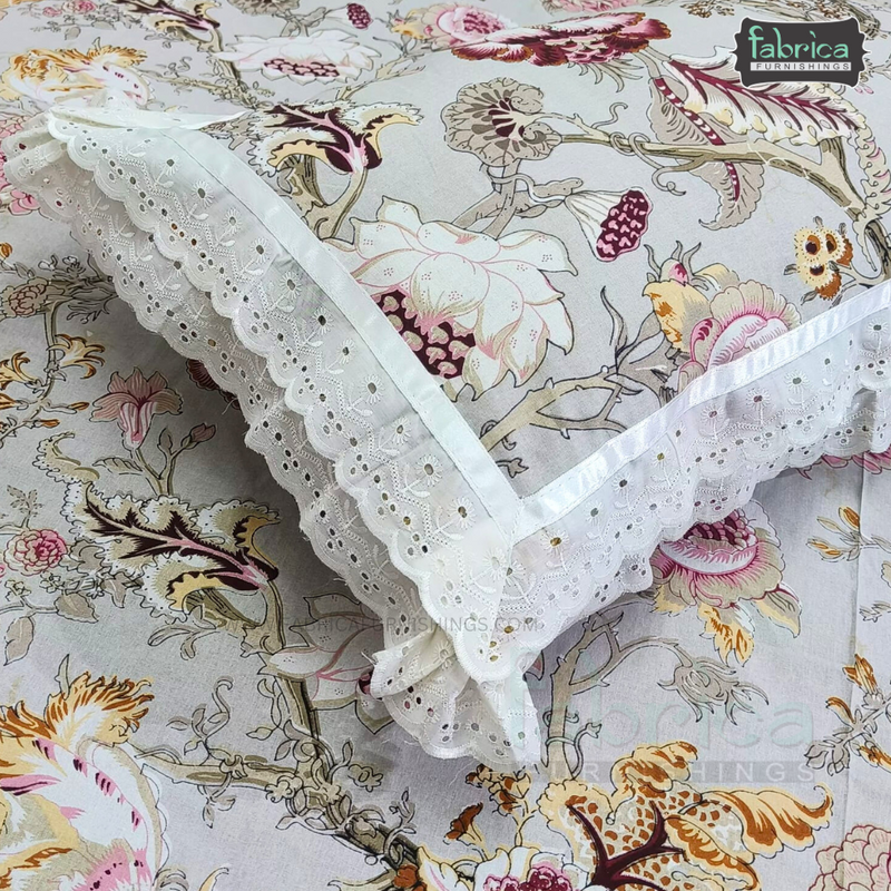 Traditional Anokhi Prints Pure Cotton King Size Lacework  Bedsheet