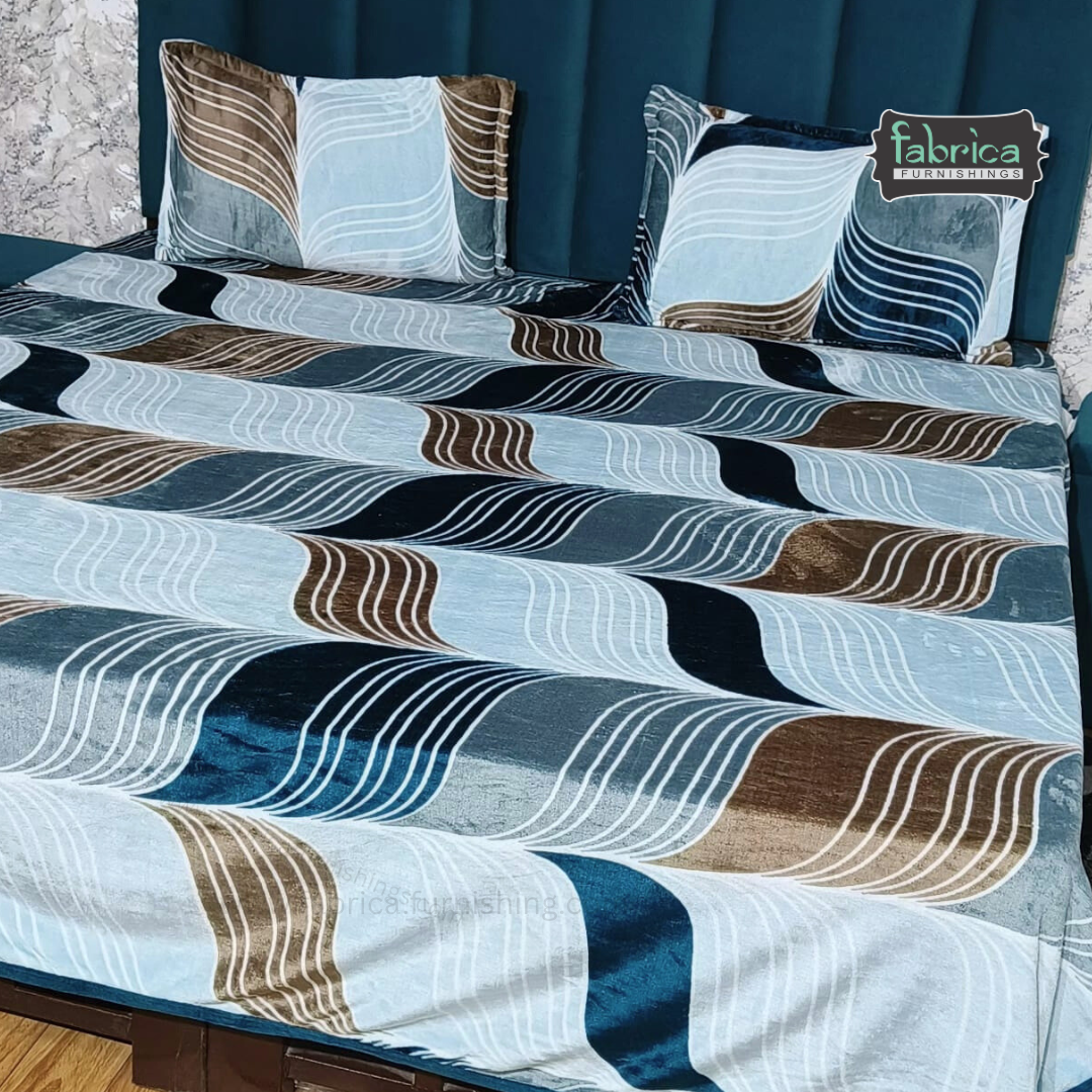 Stella  Printed Premium  King Size Winter Bedsheet Set