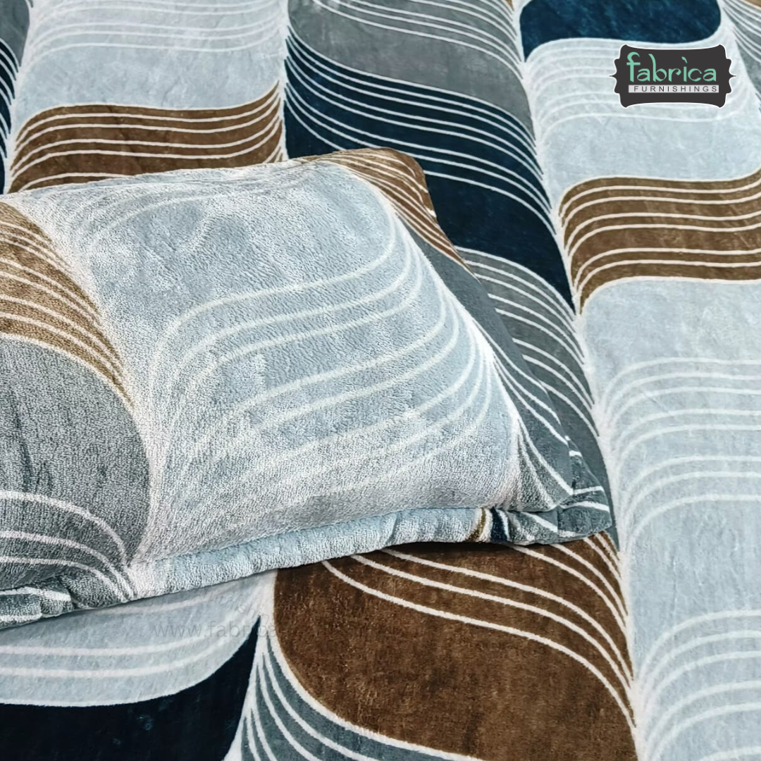 Stella  Printed Premium  King Size Winter Bedsheet Set