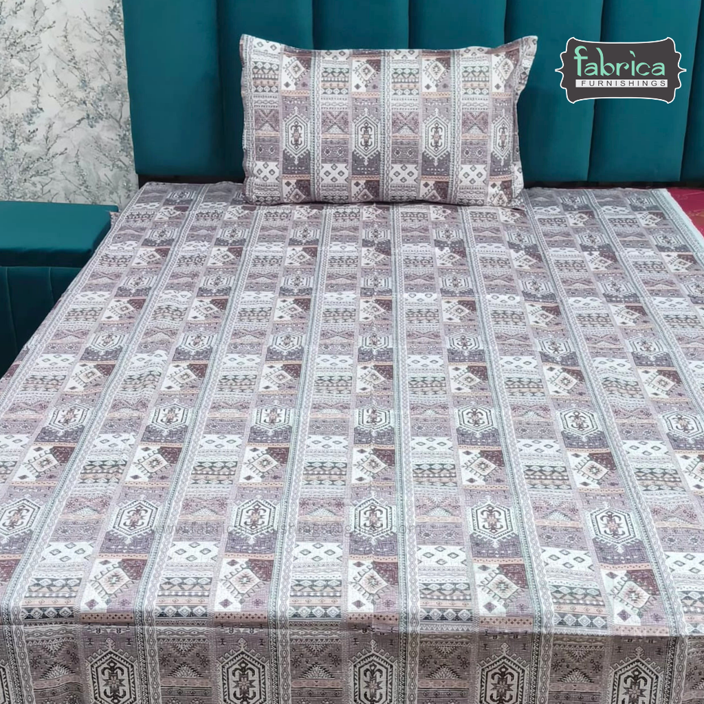 Calm Petals  Printed Pure Cotton Single Bed Sheet