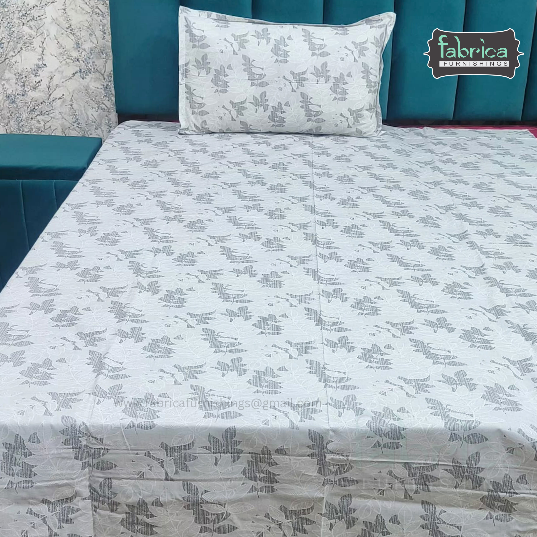 Calm Petals  Printed Pure Cotton Single Bed Sheet