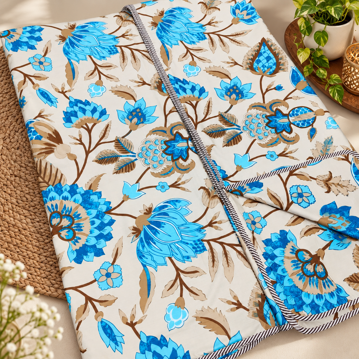 Blossom Pure Cotton Soothing Single Duvet Covers Pair (TEHAR)}