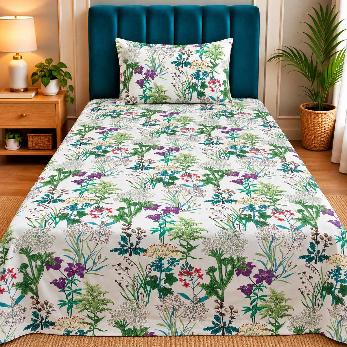 Export Cotton  Printed Single Bedsheet