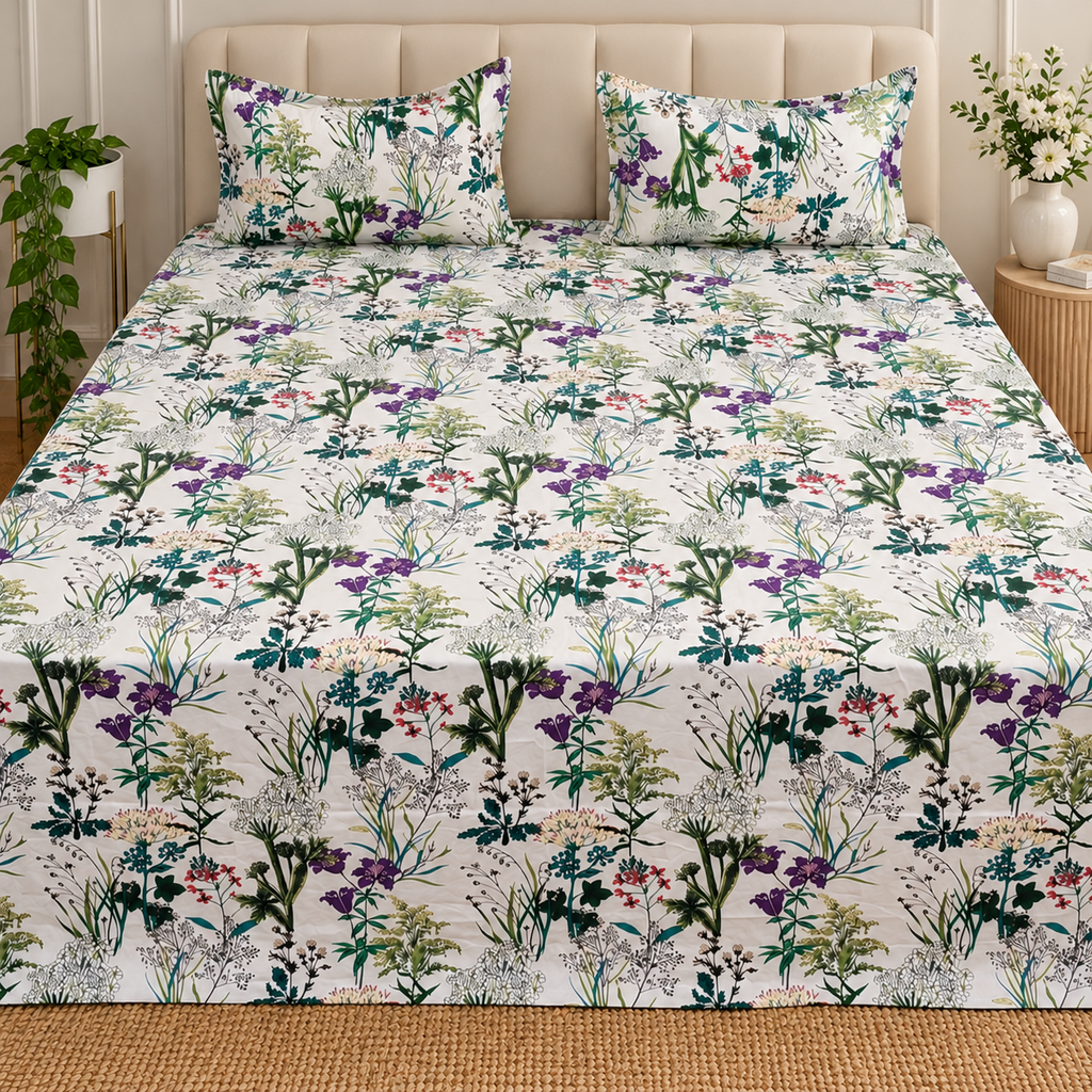 Premium Export Cotton King Size Printed Bedsheet