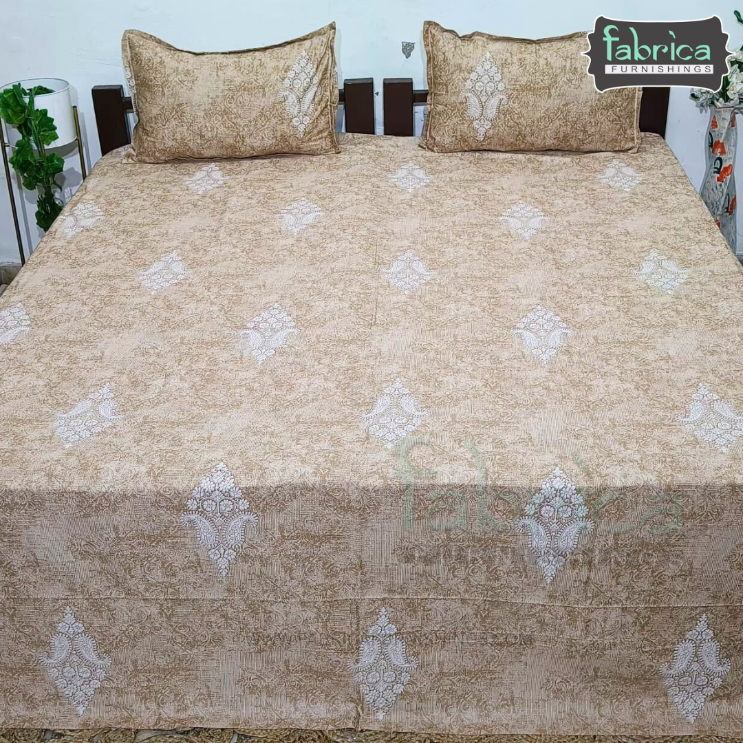 Texture Super King Size Pure Cotton Printed Bedsheet Set