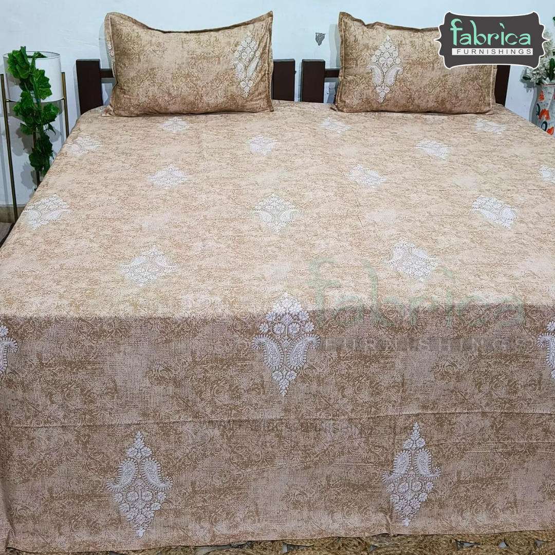 Texture Super King Size Pure Cotton Printed Bedsheet Set