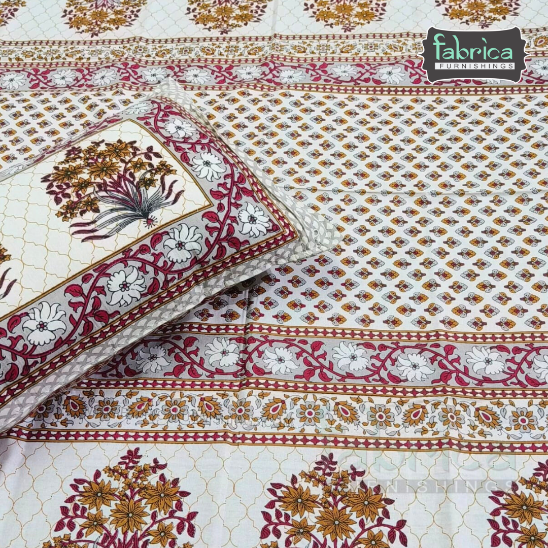 Rangbirangi  Printed Single Bed Pure Cotton Bedsheet Set