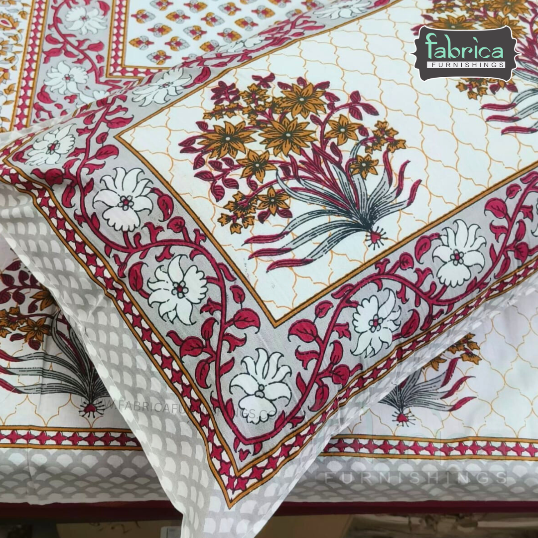 Rangbirangi  Printed Single Bed Pure Cotton Bedsheet Set