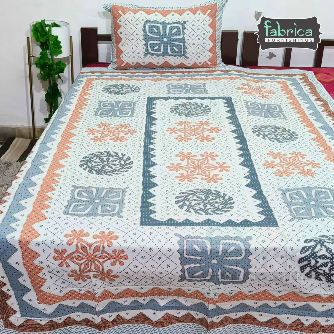 Rangbirangi  Printed Single Bed Pure Cotton Bedsheet Set