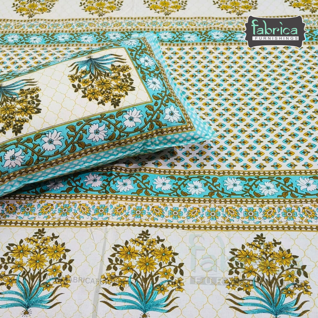 Rangbirangi  Printed Single Bed Pure Cotton Bedsheet Set