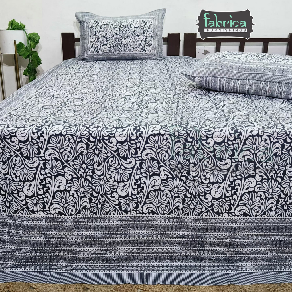 Elite printed pure cotton king size bedsheet set