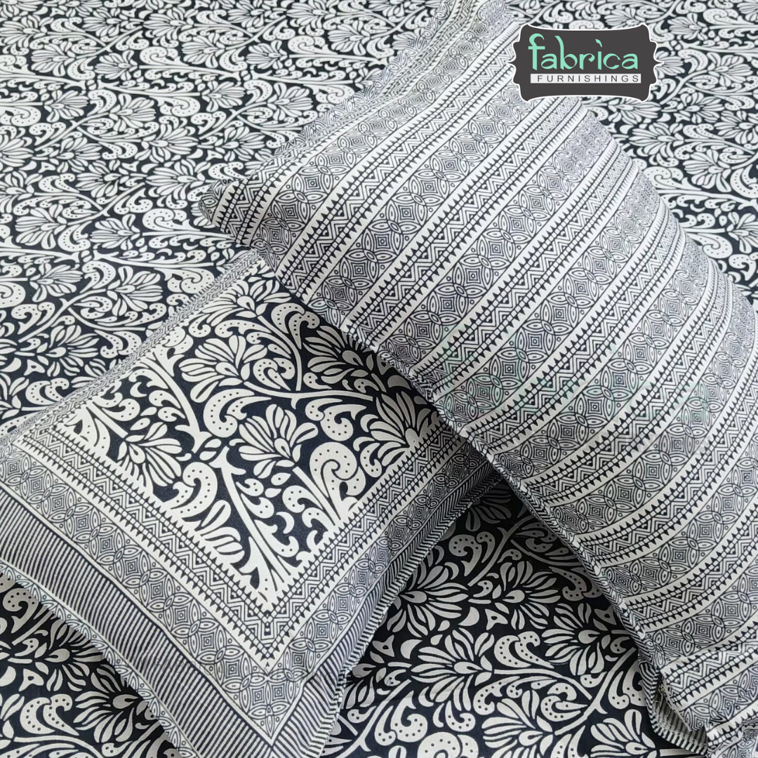 Elite printed pure cotton king size bedsheet set