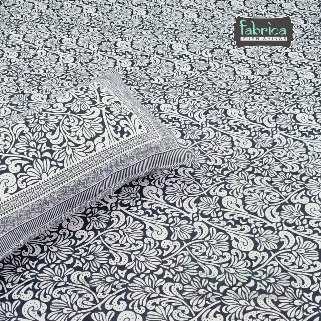 Elite printed pure cotton king size bedsheet set
