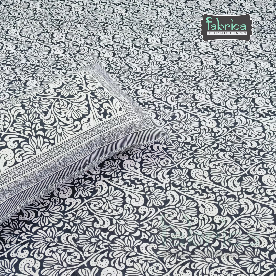 Elite printed pure cotton king size bedsheet set