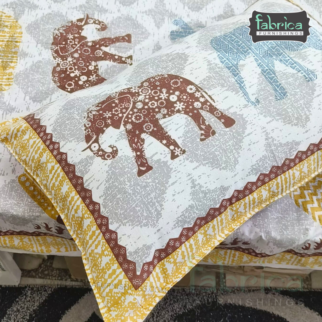 Royal Rajasthani Handblock Print Pure Cotton Double Bed Bed Sheets (90*108 Inch)