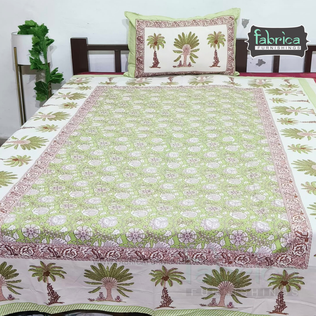 Rangbirangi  Printed Single Bed Pure Cotton Bedsheet Set