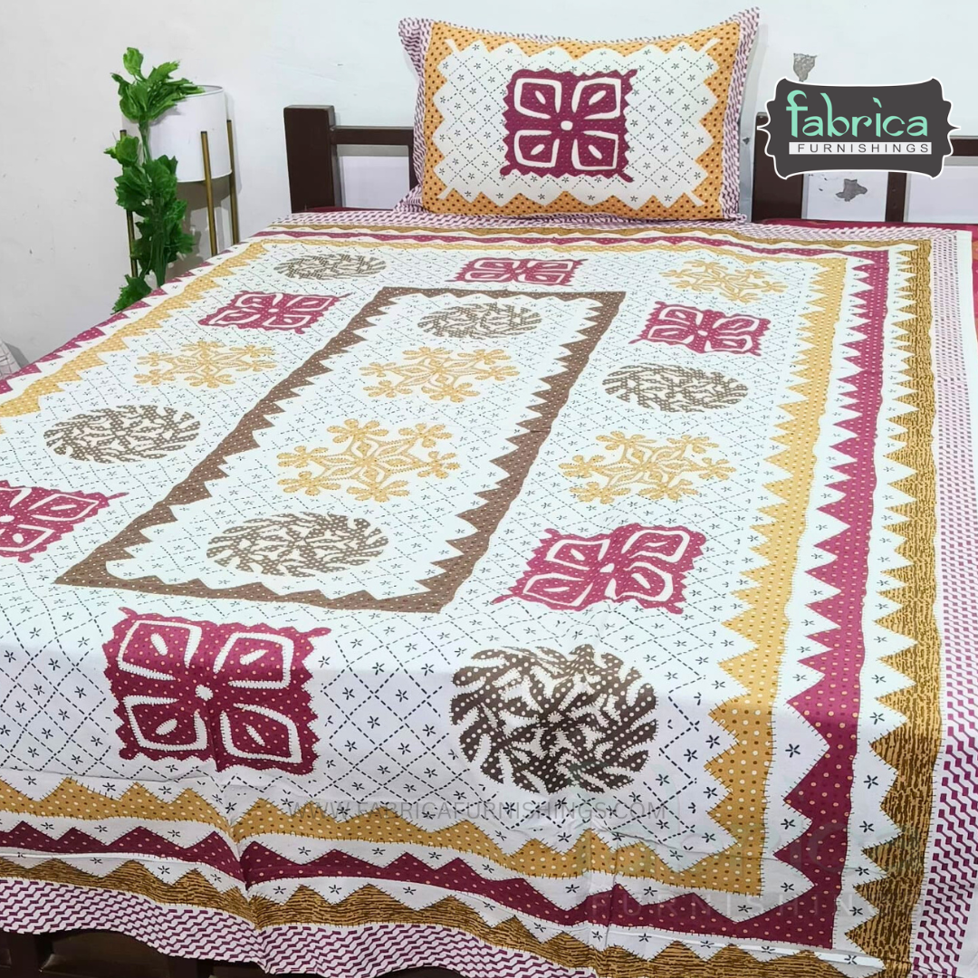 Rangbirangi  Printed Single Bed Pure Cotton Bedsheet Set