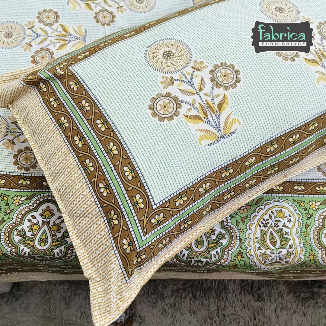 Rangbirangi  Printed Single Bed Pure Cotton Bedsheet Set