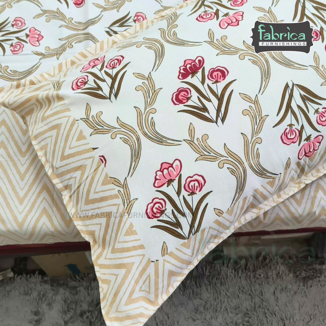 Rangbirangi  Printed Single Bed Pure Cotton Bedsheet Set