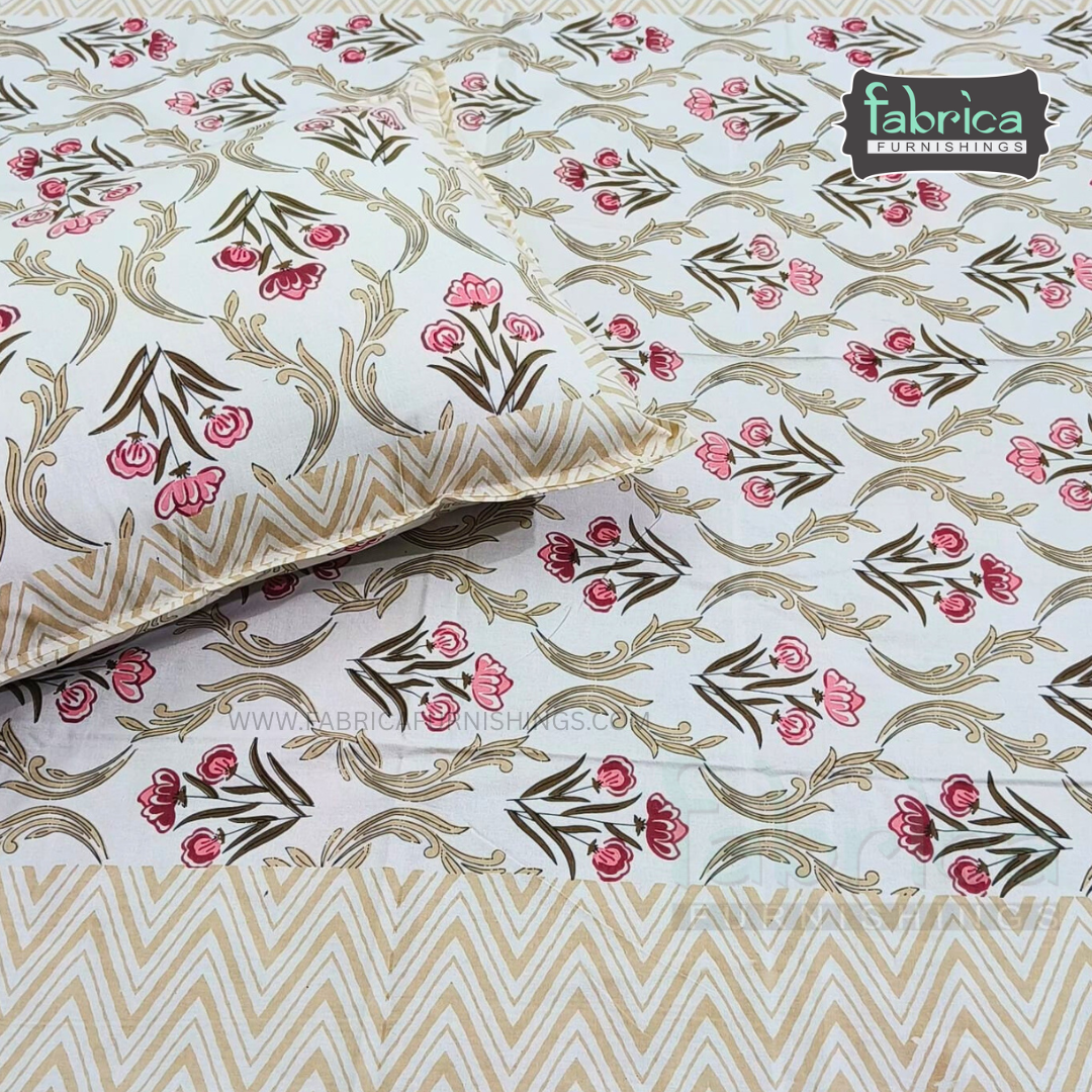 Rangbirangi  Printed Single Bed Pure Cotton Bedsheet Set