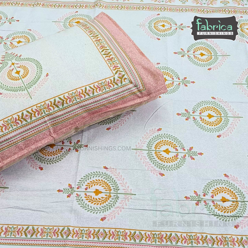 Rangbirangi  Printed Single Bed Pure Cotton Bedsheet Set
