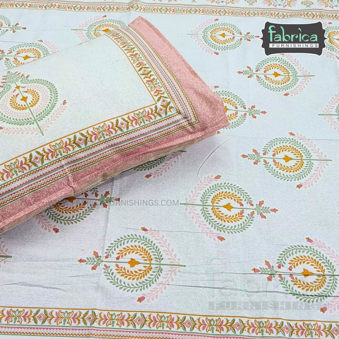 Rangbirangi  Printed Single Bed Pure Cotton Bedsheet Set