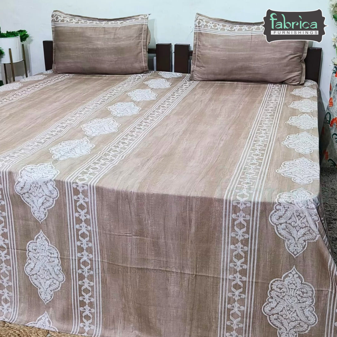 Texture Super King Size Pure Cotton Printed Bedsheet Set