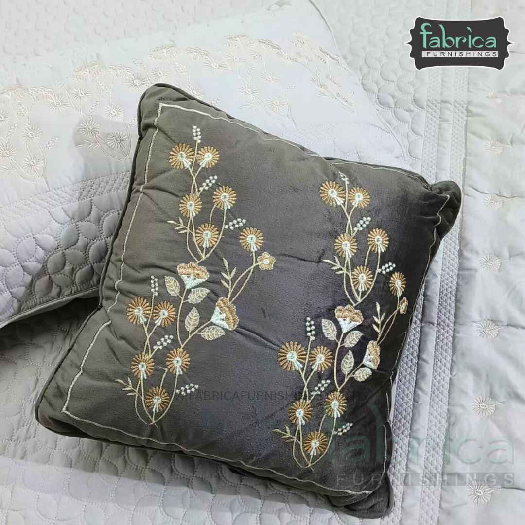 Harvest Embroidered King Size Bedcover set