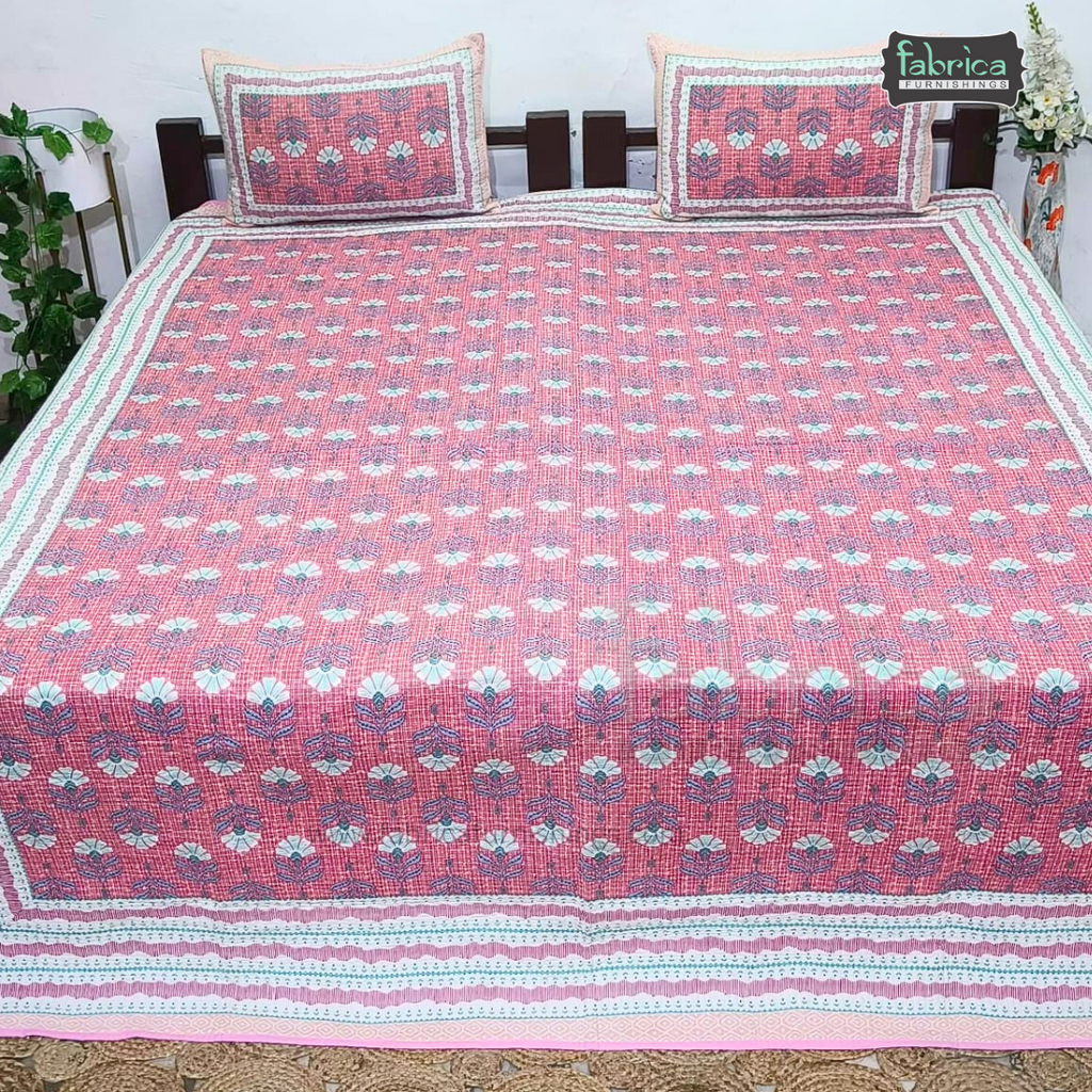 Rajwada Handblock Quilted Reversible Pure Cotton Bedcover