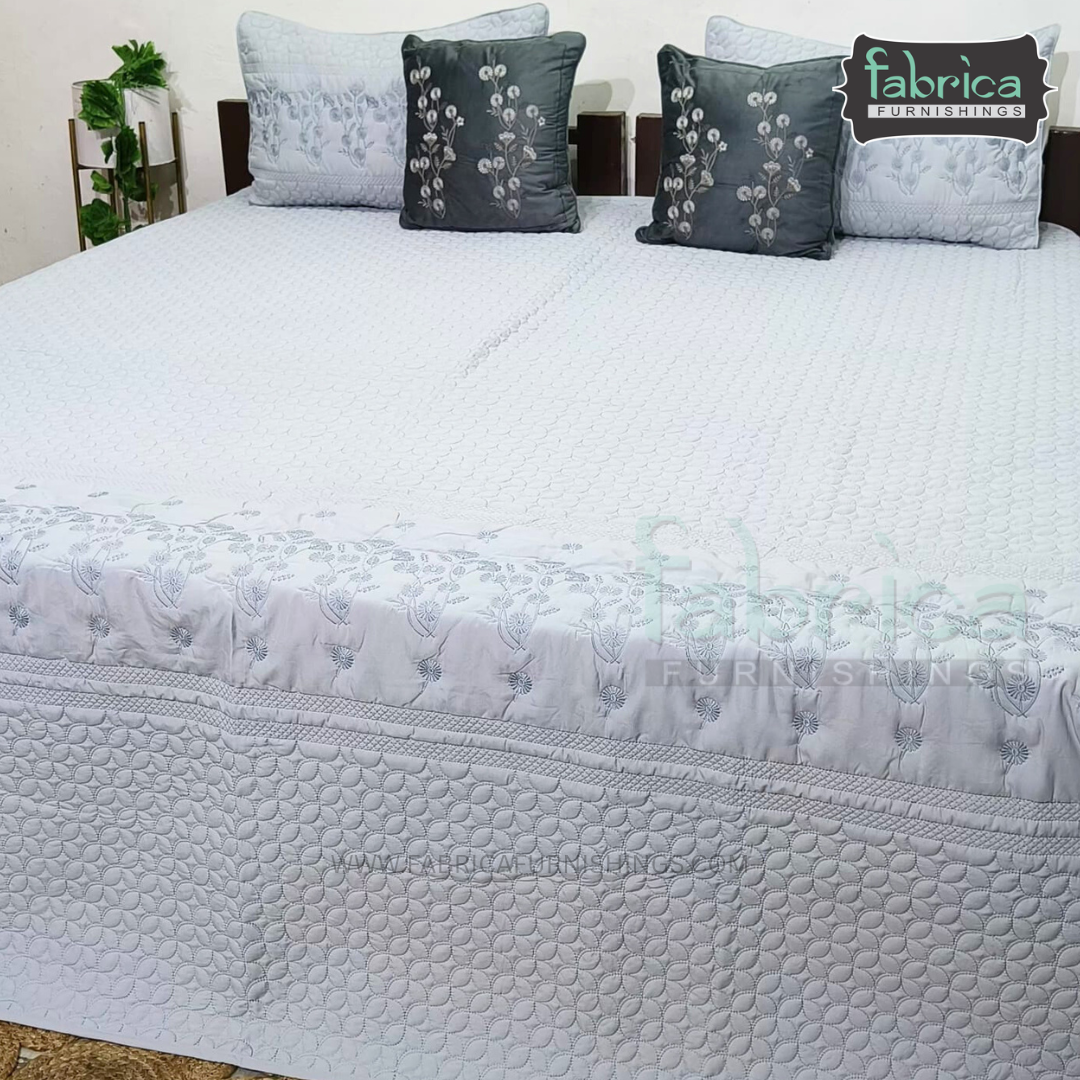 Harvest Embroidered King Size Bedcover set